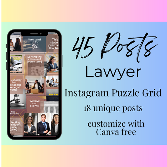 45 Post Instagram Puzzle Grid for Attorneys