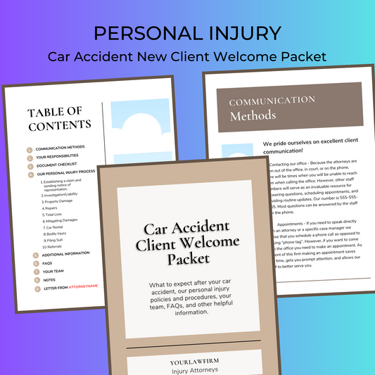 Personal Injury Client Welcome Packet