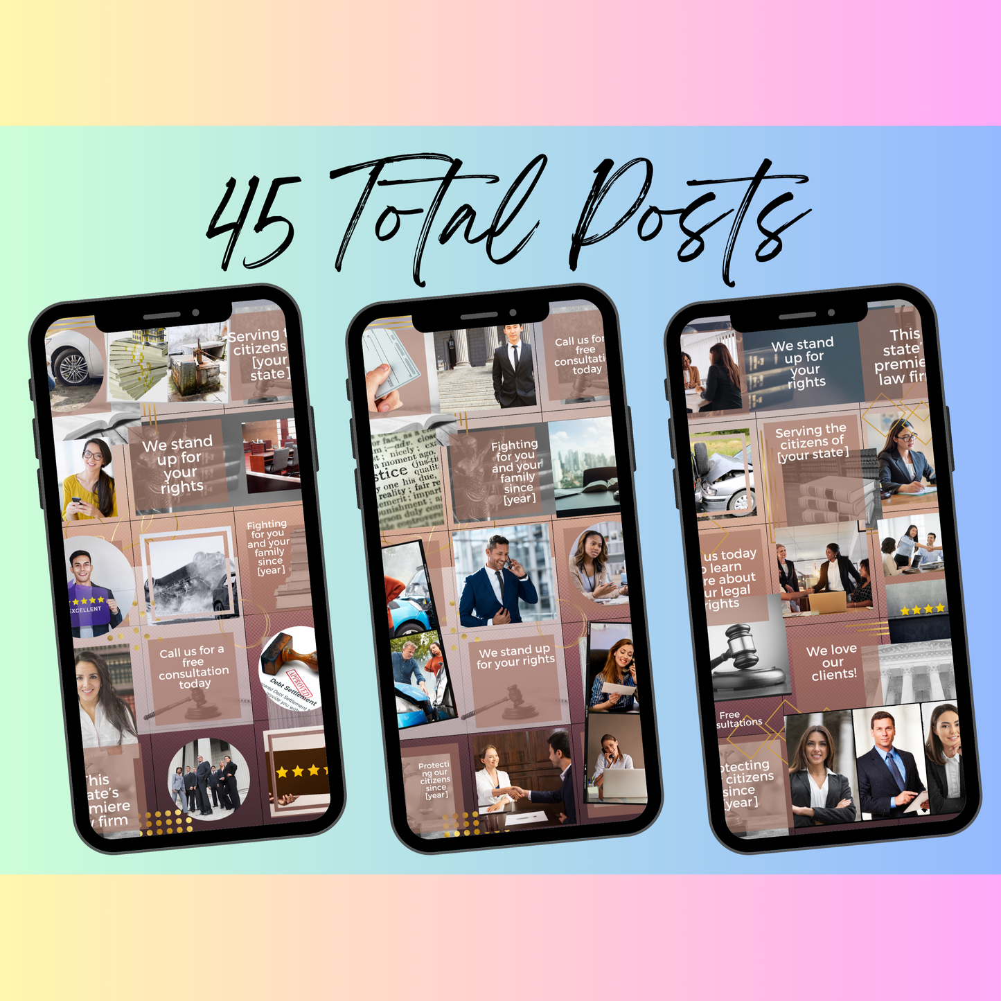 45 Post Instagram Puzzle Grid for Attorneys