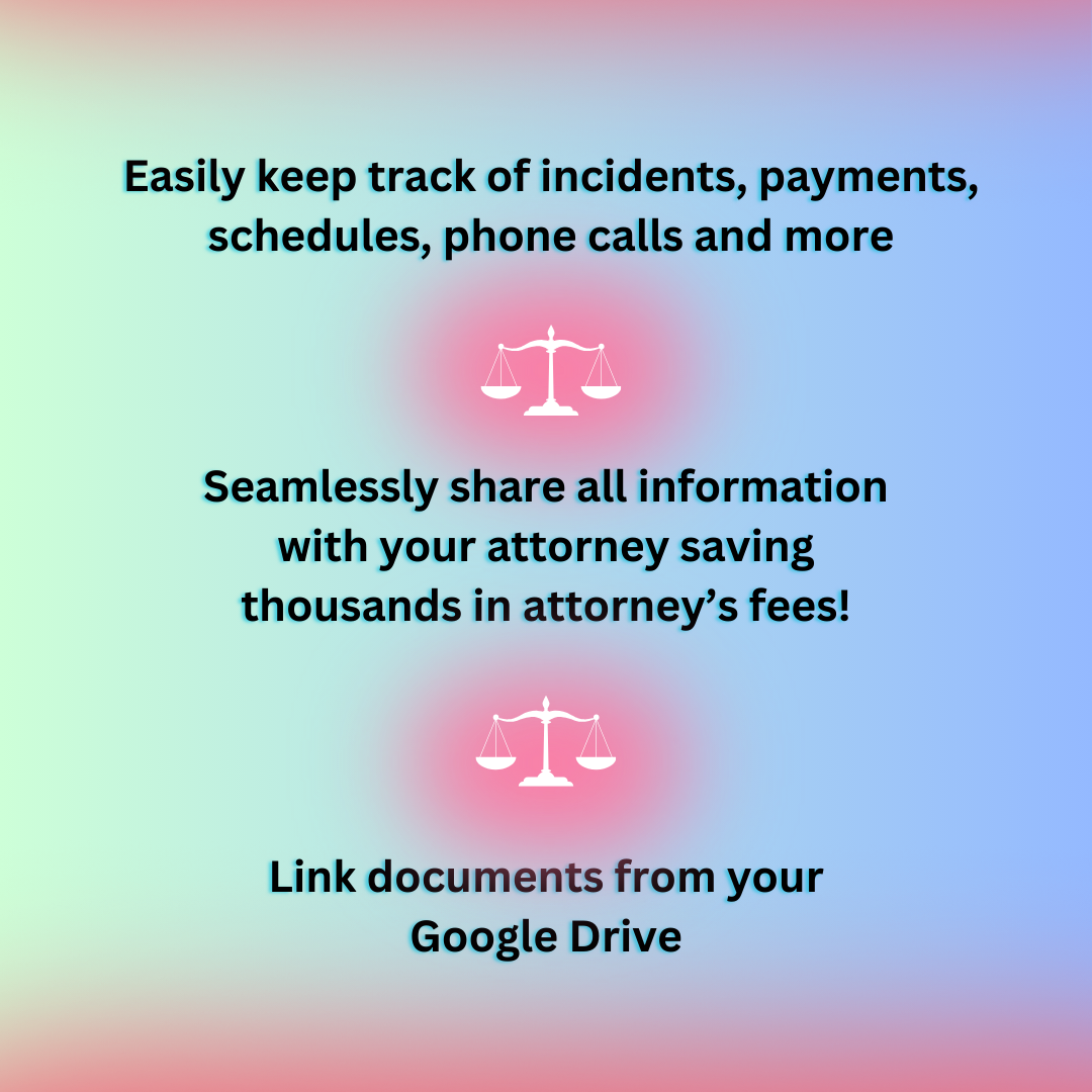 Ultimate Divorce or Custody Tool Kit Spreadsheet