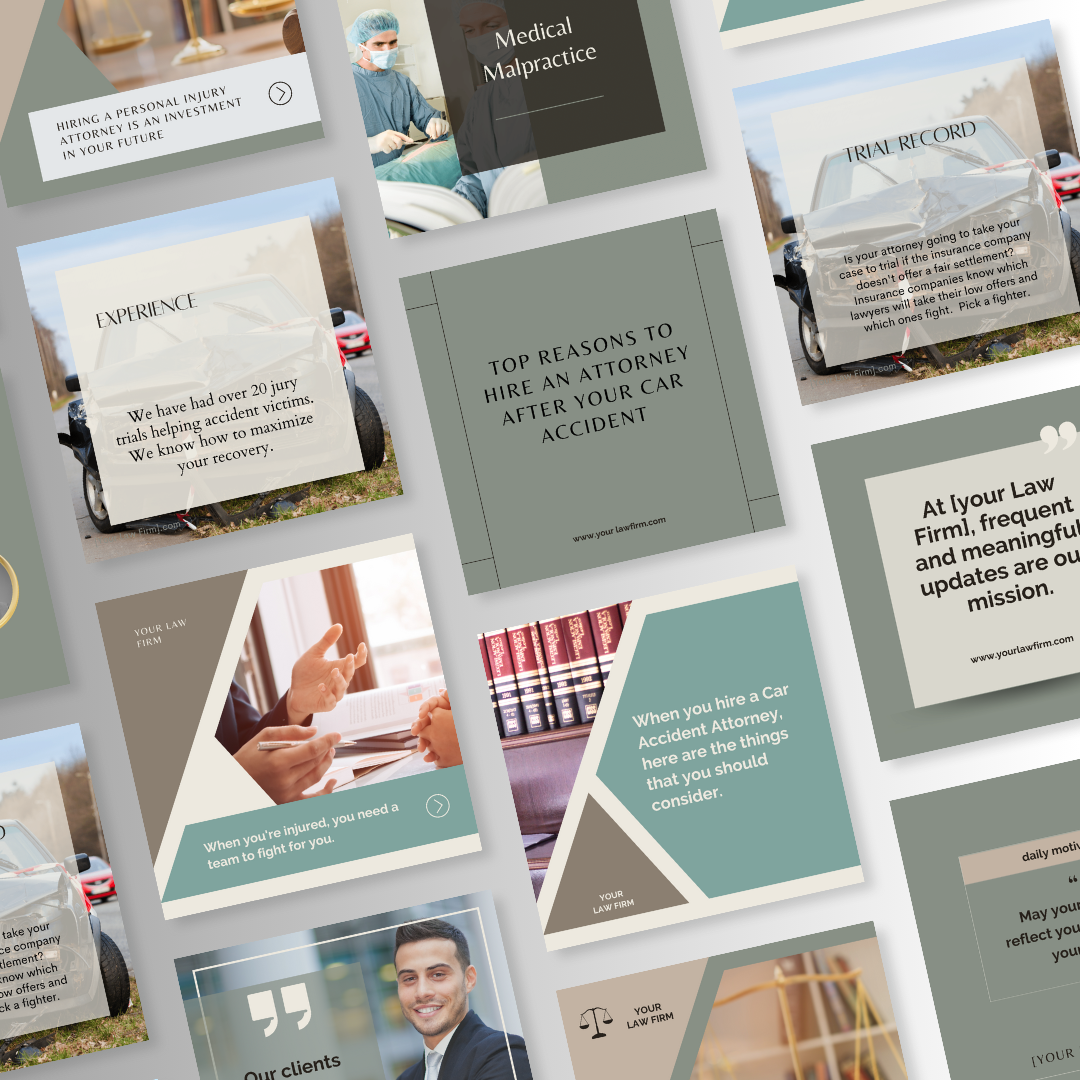 100 Personal Injury Law Firm Instagram Post Templates - Soft Neutrals